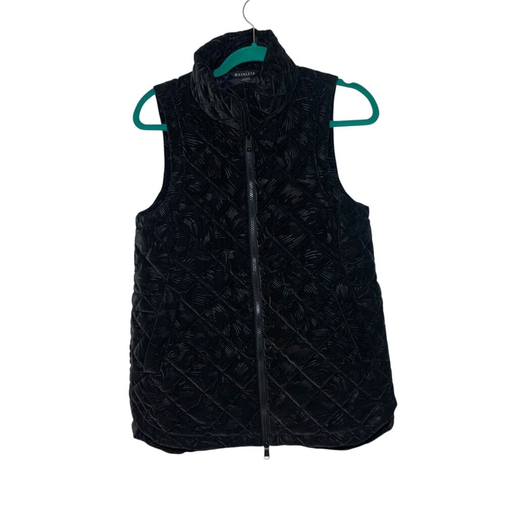Athleta Black Whisper Featherless Lux Vest S Zip Up Hiking Camping Outdoors